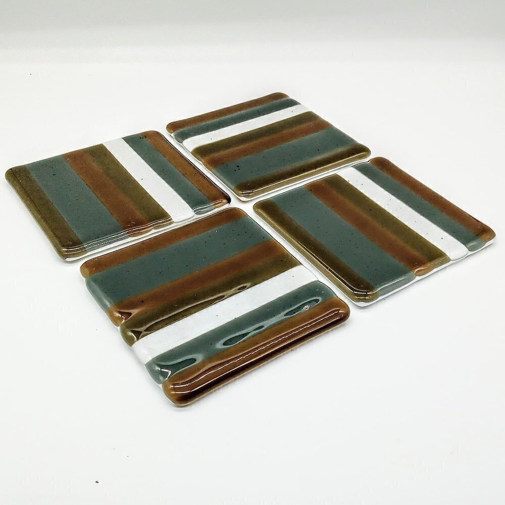 St. Coletta Greater Washington Square Striped Glass Coasters (4)